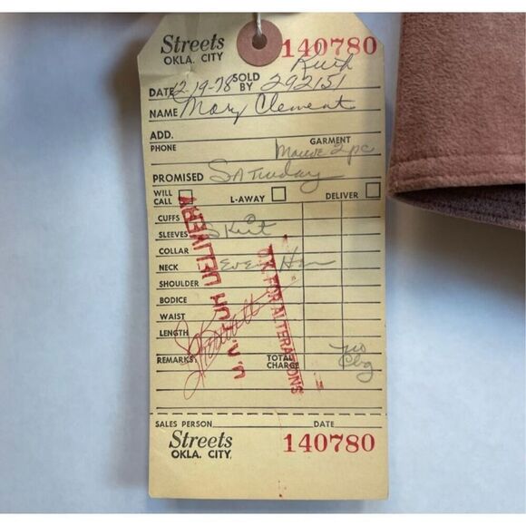 NWT Vintage MOLLIE PARNIS Skirt Suit Size16 Brown Ultra Suede Leather Dead Stock - Picture 6 of 16